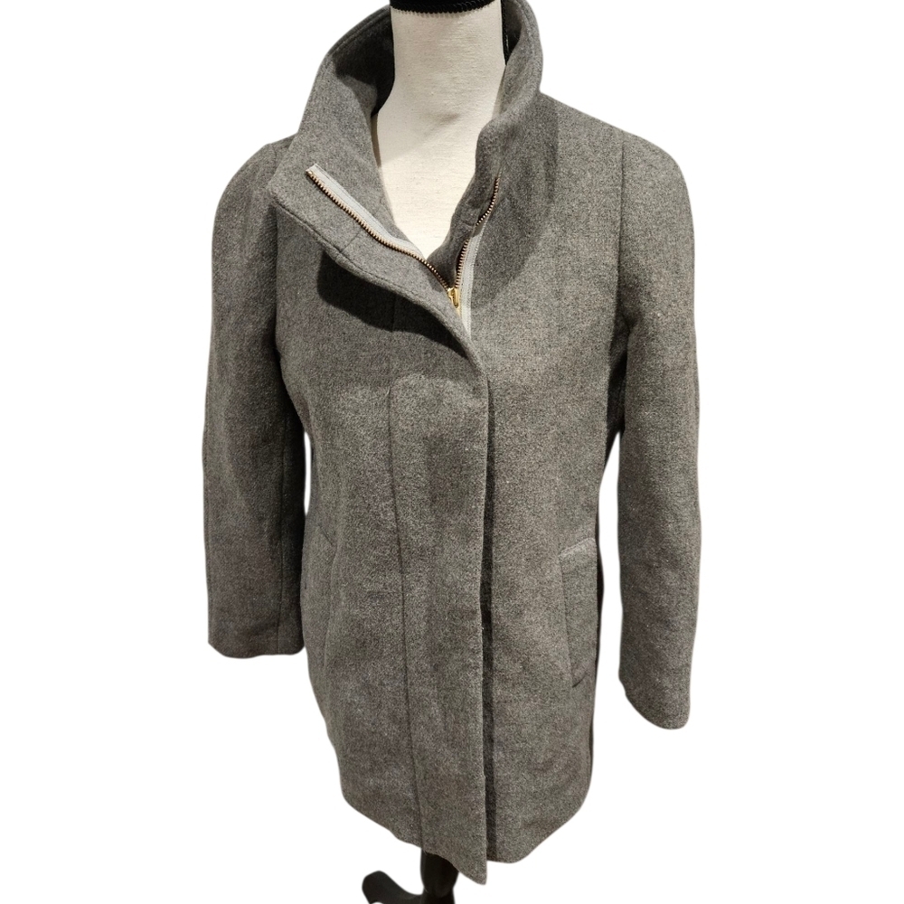 J. Crew Mercantile Gray Wool Blend Coat Womens - Picture 1 of 5